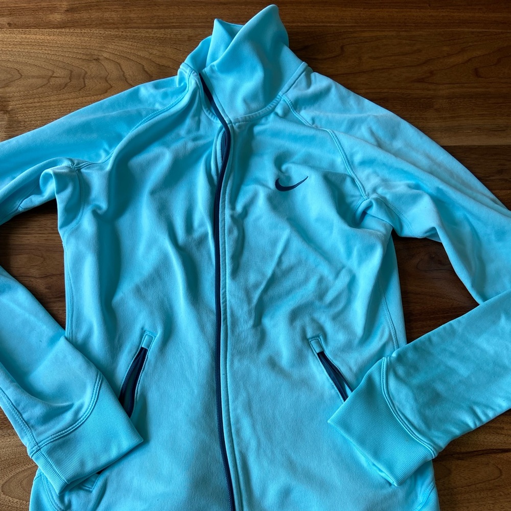Nike zip up light aqua